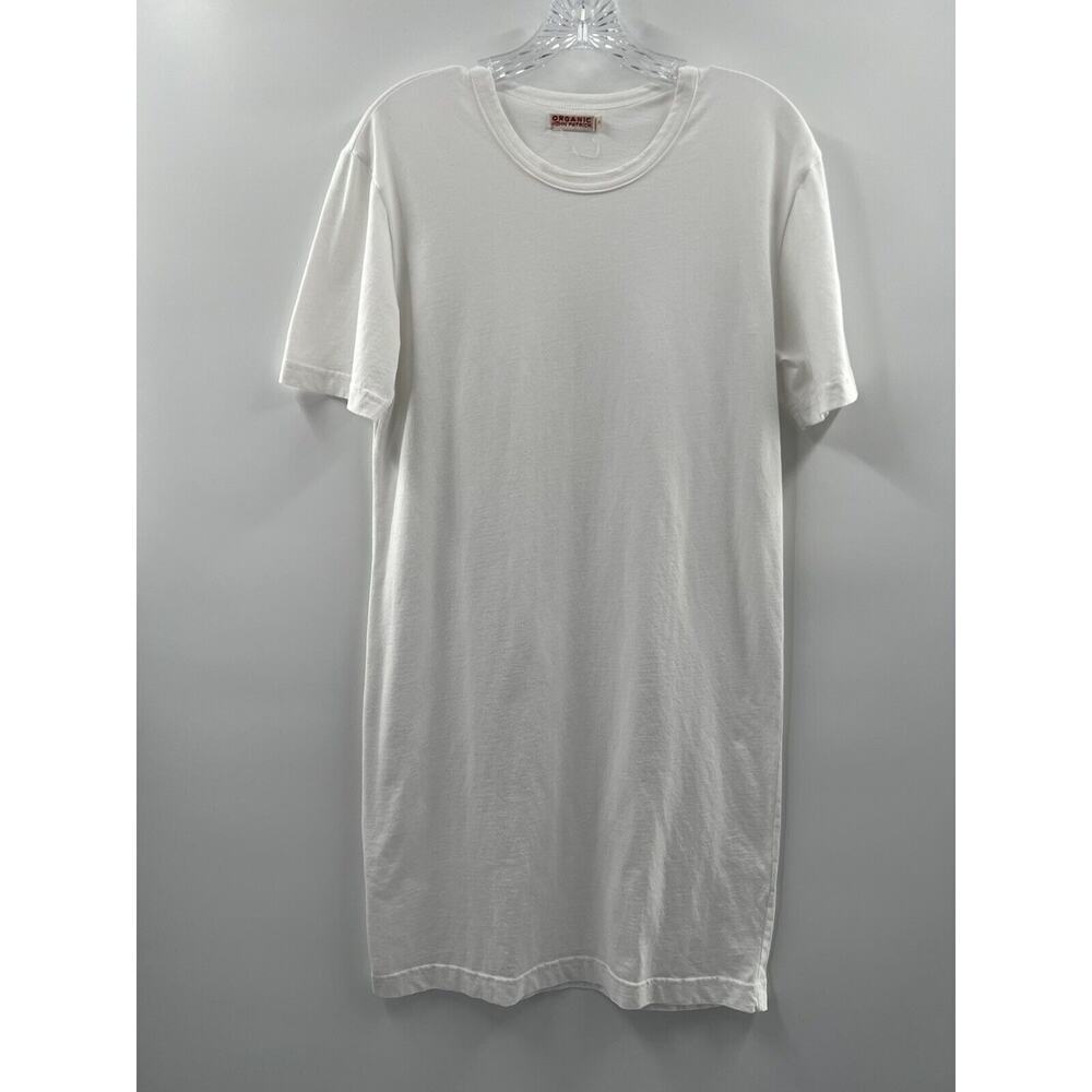 Organic John Patrick Women’s Short Sleeve Cotton Knit Tee Shirt Dress White S